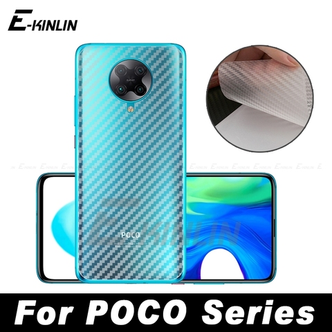 3D de fibra de carbono cubierta trasera de fibra de carbono para XiaoMi PocoPhone POCO C3 X3 NFC M3 M2 F2 Pro X2 F1 no vidrio ► Foto 1/6