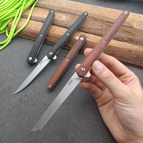 Cuchillo flipper plegable hoja afilada dureza 58HRC cuchillos con mango de madera para acampar al aire libre cuchillo de caza cuchillo para cortar cuchillos de fruta ► Foto 1/1