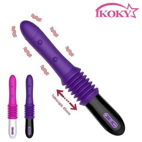 IKOKY-consolador masajeador con vibrador de estiramiento, máquina sexual de masturbación femenina, Juguetes sexuales para mujeres, productos automáticos para adultos con punto G ► Foto 1/6