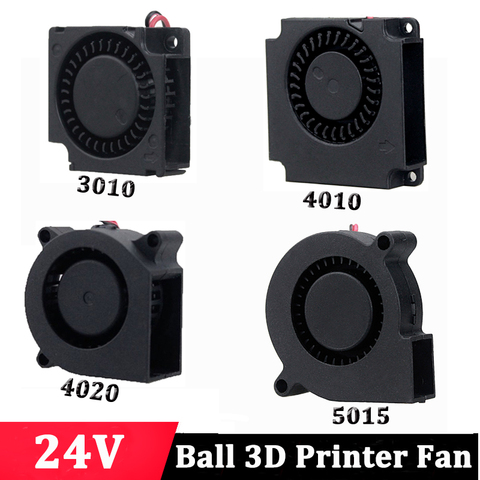 2 uds rodamiento 30mm 40mm 50mm 24V sin escobillas ventilador Turbo para 3D piezas de la impresora refrigerador DC VENTILADOR DE 3010, 4010, 4020, 5015 de refrigeración ► Foto 1/6