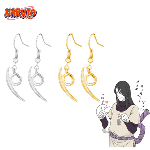 RJ Anime Naruto Ninja Orochimaru-pendientes para Cosplay, Logo Konoha, pendientes de dardos Kunai Shuriken para hombres y mujeres, regalo de joyería ► Foto 1/6