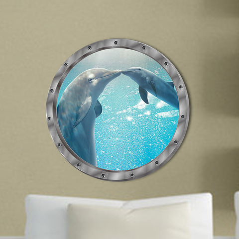 5 estilos bajo el agua de pared pegatinas impermeable delfín tortuga etiqueta para lavadora decoración de cuarto de baño PVC ► Foto 1/4