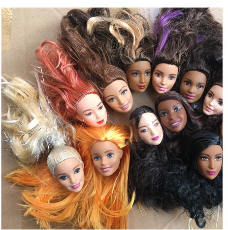 Colección elegir estilo muñeca de pelo púrpura de pelo rojo accesorios de la muñeca chica DIY vestido princesa muñeca de juguete cabeza ► Foto 1/6