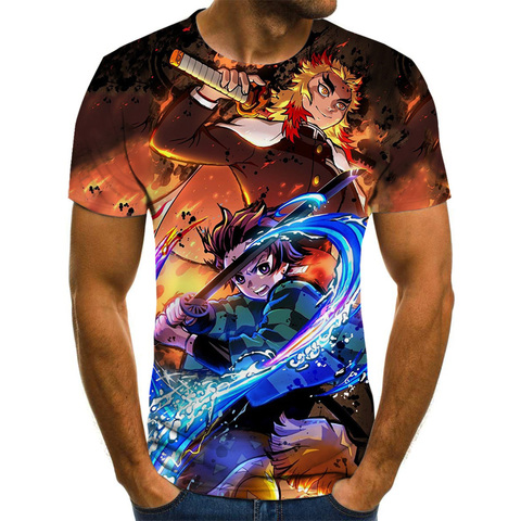 Camiseta temática kimetsu no yaiba para hombre, disfraz de anime Harajuku,  tops de moda de verano para camiseta de hombre efecto 3D, ropa de calle de  talla grande - Historial de precios