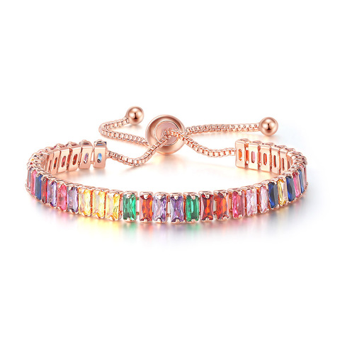 ZHOUYANG Boho arcoíris pulseras para mujer ajustable pulsera de mujer Zircon Jewry Color amigos regalo al por mayor joyería DZH043 ► Foto 1/6