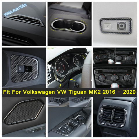 Lapetus con apariencia de fibra de carbono Interior reparación ventana Kit de ascensor/tablero Panel aptos para Volkswagen VW Tiguan MK2 2016 - 2022 ► Foto 1/6