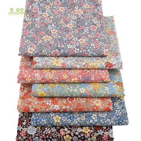 Lisa tela de algodón con estampado Floral, Material de popelina para acolchar y coser DIY para vestido de Bebé y Niño, camisa, falda, 50x145cm,PCC086 ► Foto 1/6