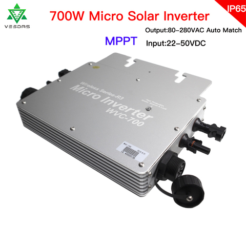 Inversor de conexión a red solar, microinversor de 700W, MPPT, 24V, 36V, onda sinusoidal pura, convertidor, 110V y 220V de CA, para hogar inteligente ► Foto 1/6