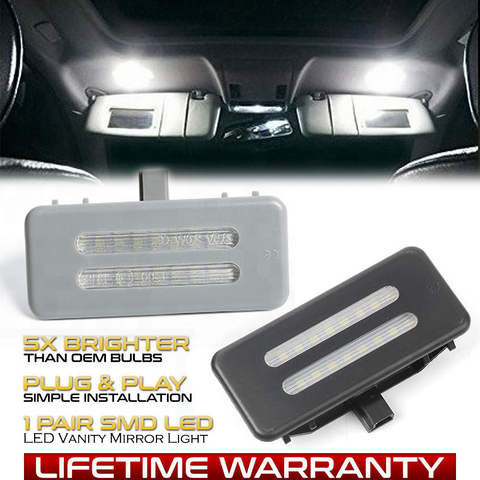 2 uds LED visera Interior espejo de vanidad lámparas para BMW E90 X1 E84 X5 E70 X6 E71 E72 E91 E92 X3 F25 E60 E61 luces de lectura ► Foto 1/6