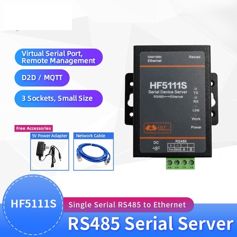 Convertidor de serie RS485 a Ethernet, módulo convertidor de servidor Ethernet RS 485 a TCP/IP, compatible con DHCP/DNS ► Foto 1/3