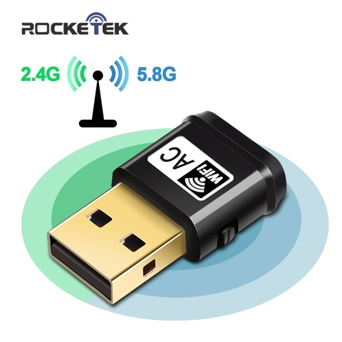 Rocketek 600Mbps inalámbrica de banda Dual USB adaptador WiFi RTL8188CU Wi-Fi Ethernet receptor Dongle 2,4G 5GHZ para Pc windows Wi-Fi ► Foto 1/6