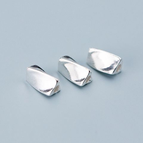 Cuentas espaciadoras sueltas de Plata de Ley 925, abalorios de plata torcida de 8mm, irregulares, hechas a mano ► Foto 1/3