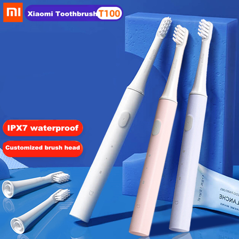Xiaomi-cepillo de dientes eléctrico Mijia T100 para adultos, dispositivo de limpieza ultrasónico, automático, recargable vía USB, IPX7 resistente al agua, 100% ► Foto 1/6