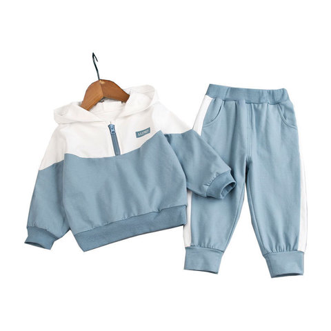 Nueva primavera otoño bebé Niños Niñas Ropa niños carta sudaderas con capucha chaqueta pantalones 2 unids/set niño traje de moda niños chándales ► Foto 1/6