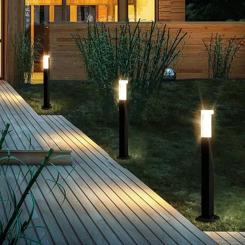 Lámpara de jardín para césped, luz LED de detección de movimiento humano al aire libre, impermeable, de aluminio, moderna, para jardín, villa, paisaje, calle ► Foto 1/6
