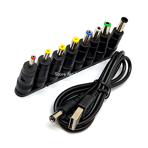 8 + 1 Uds 5,5x2,1mm para el cuaderno del ordenador portátil AC DC cargador de energía de puntas de adaptador conector a conector de carga para tabletas PC ► Foto 1/6