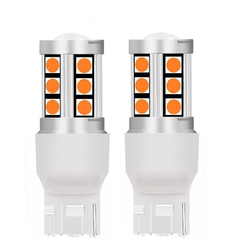 2 uds Mini T20 7440 W21W W21W 3030 LED luces de freno de coche DRL luces de circulación diurna bombilla inversa señales de giro ámbar rojo blanco ► Foto 1/6