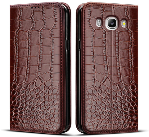 Funda de piel con textura de cocodrilo para Samsung Galaxy J7, 2016, J710, J710F, 2016 ► Foto 1/5