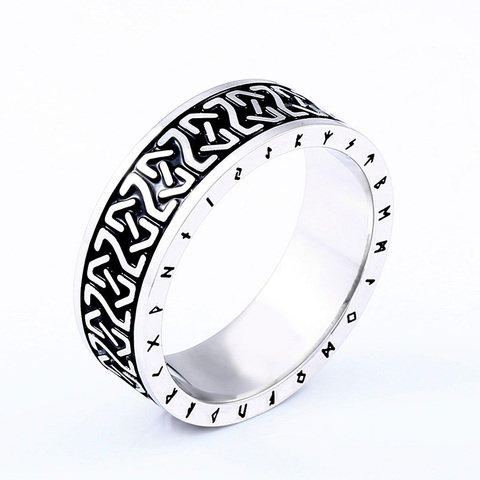 Beier 316L de acero inoxidable estilo de moda de los hombres y las mujeres de moda Odin nórdico vikingo tótem amuleto runa cercanas anillos de joyería LR-R143 ► Foto 1/6