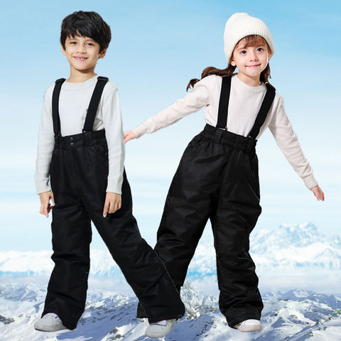 Pantalones de esquí niños niñas niño al aire libre a prueba de viento impermeable cálido nieve pantalones niños invierno esquí y snowboard pantalones marca ► Foto 1/6