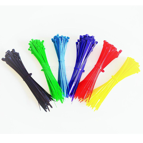 Bridas para cables 100 Uds 10 colores 2,5mm x 100mm 2,5mm x 100mm Cable de Nylon con autobloqueo tirantes blanco negro organizador Cable de sujeción ► Foto 1/5
