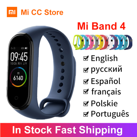 Xiaomi-Pulsera inteligente Mi Band 4, dispositivo deportivo resistente al agua con pantalla AMOLED, Bluetooth 5.0, con control del ritmo cardíaco y disponible en 5 colores, en stock ► Foto 1/6