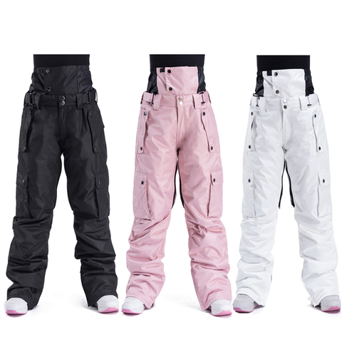 Pantalones de esquí para hombre y mujer, pantalones de nieve cálidos impermeables y resistentes al viento para exterior, pantalones de Snowboard para esquí de invierno, marca ► Foto 1/6