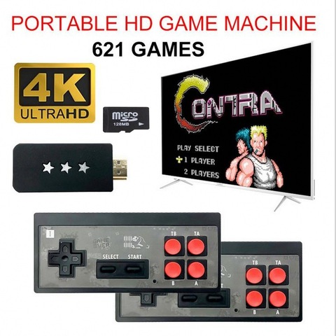 Consola de videojuegos Y2 P 4K, miniconsola Retro con 621 juegos clásicos, mando inalámbrico, HDMI, compatible con reproductores duales ► Foto 1/6