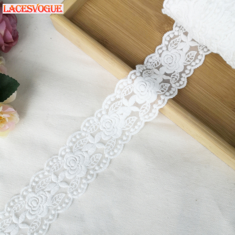 19 yardas/lote 5cm cinta de encaje bordado de algodón de malla decoración del borde del vestido DIY material de la ropa costura accesorios 590 ► Foto 1/3