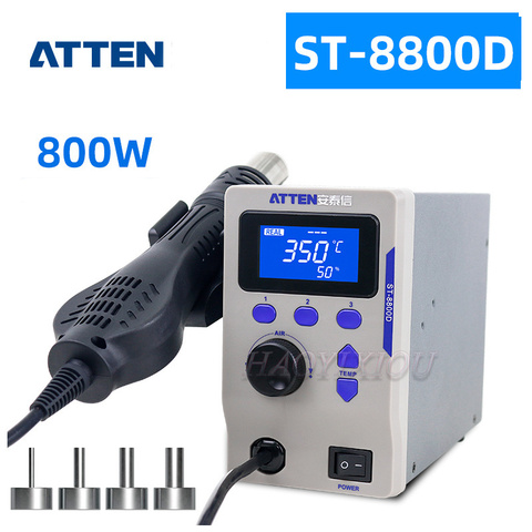 ATTEN-pistola de calor ST-8800D, temperatura ajustable y volumen de aire, estación de aire caliente antiestática ► Foto 1/6