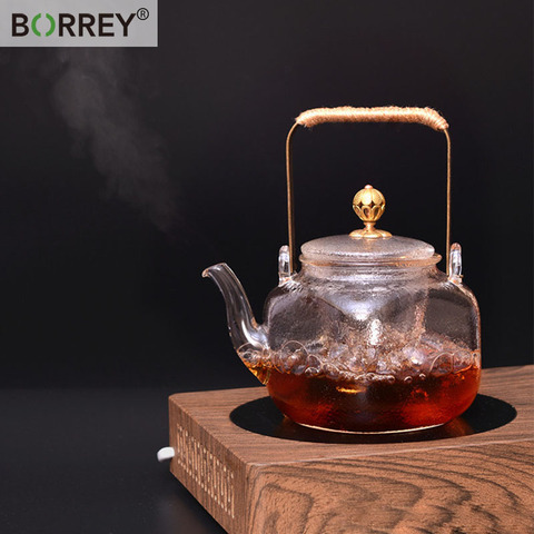 BORREY-TETERA de vidrio de borosilicato con Infusor de té, resistente al calor, para estufa, levantamiento japonés ► Foto 1/6