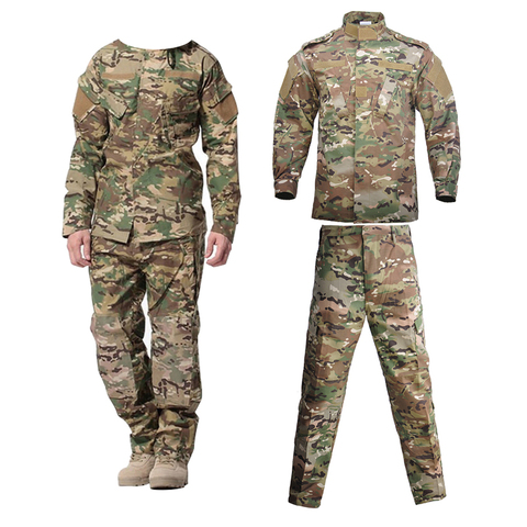 Uniforme Militar de camuflaje táctico para hombre, conjunto de pantalón y camisa de combate de las Fuerzas Especiales del Ejército, ropa para soldado Militar ► Foto 1/6