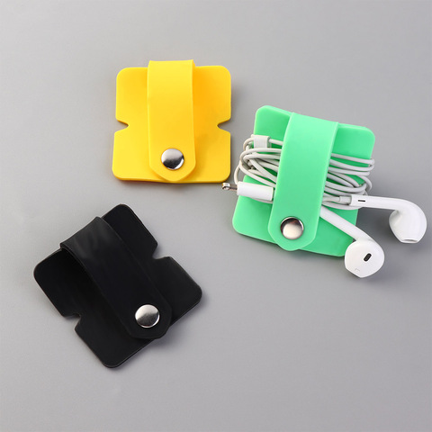 Organizador de cables de teléfono de buena calidad, envoltura de silicona, organizador de cables para auriculares, organizador de cables para auriculares, 1 Uds. ► Foto 1/6