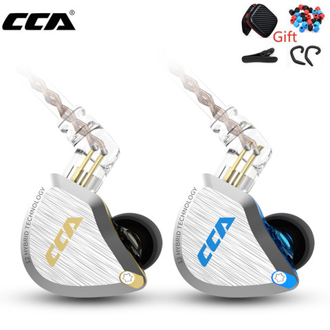 CCA C12 auriculares de Metal 5BA + 1DD híbrido 12 unidades auriculares con graves HIFI auriculares de cancelación de ruido en auriculares KZ ZSX ZAX ► Foto 1/6