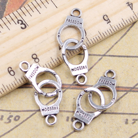 20 piezas encantos esposas libertad 30x10mm colgantes de plata tibetana manualidades haciendo hallazgos joyería antigua hecha a mano DIY para collar ► Foto 1/1