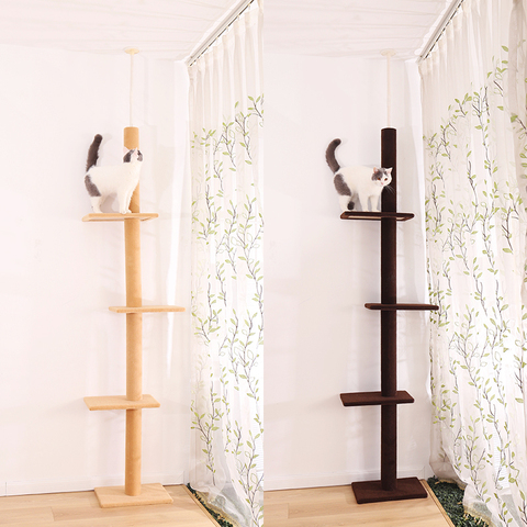 H238-274cm gato árbol Torres ajustable subir Stratching puestos para gato salto divertido gato de juguete casa когтеточка rascador gato ► Foto 1/6