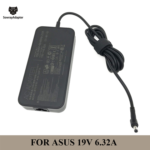 19V 6.32A 120W cargador del ordenador portátil adaptador de corriente adaptador de CA para Asus PA-1121-28 A15-120P1A ADP-120RH ASUS N750 N500 G50 N53S N55 ► Foto 1/6