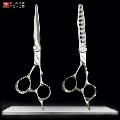 Titan-Tijeras profesionales para cortar el pelo, tijeras de acero inoxidable vg10 japonesas para salón de peluquería ► Foto 1/6