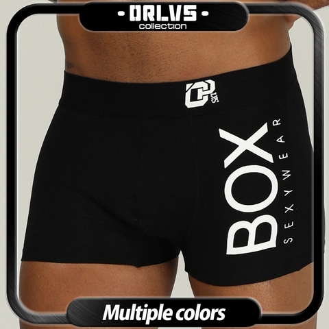 ORLVS-Calzoncillos Bóxer de algodón para hombre, ropa interior, transpirable, bolsa convexa en U, gay ► Foto 1/6