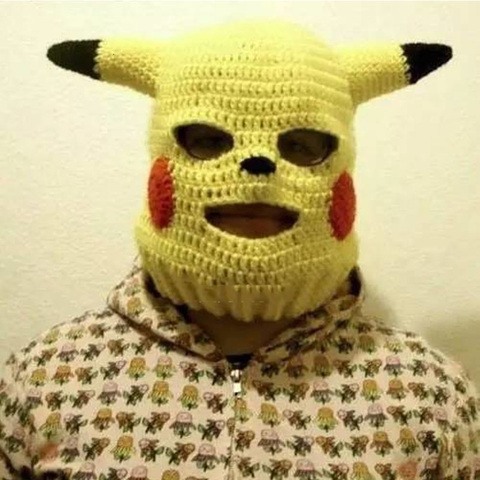 Sombreros de Pika hechos a mano con personalidad para hombre y mujer, gorros divertidos de otoño e invierno con dibujos animados para Cosplay, regalos de cumpleaños y Halloween ► Foto 1/4