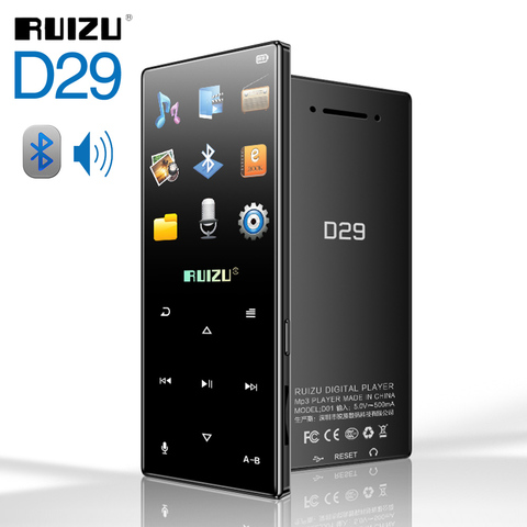 RUIZU-REPRODUCTOR de música MP3 D29 con Bluetooth, reproductor de Audio portátil de 8GB Con altavoz incorporado, compatibilidad con FM, grabación, E-Book, reloj, podómetro ► Foto 1/6