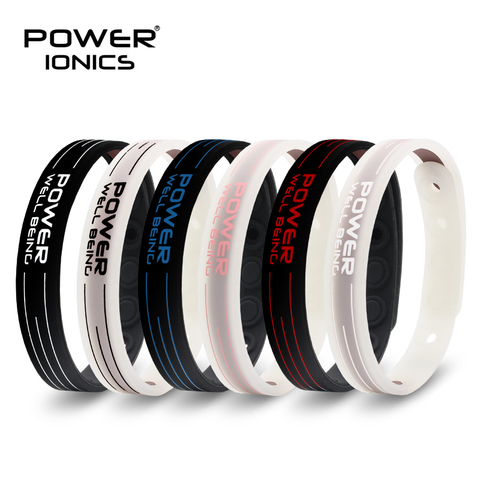 Pulsera de silicona de la banda del baloncesto del poder Ionics estilo clásico deporte titanio 2000 iones Balance de cuerpo saludable Color PT001 ► Foto 1/5