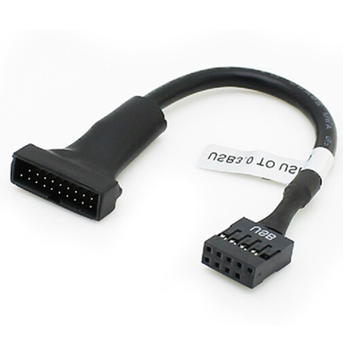 Cable adaptador de cabeza de placa base, alta calidad, 1 Uds., 19/20 Pines, USB 3,0, hembra a 9 pines, USB 2,0 macho ► Foto 1/5