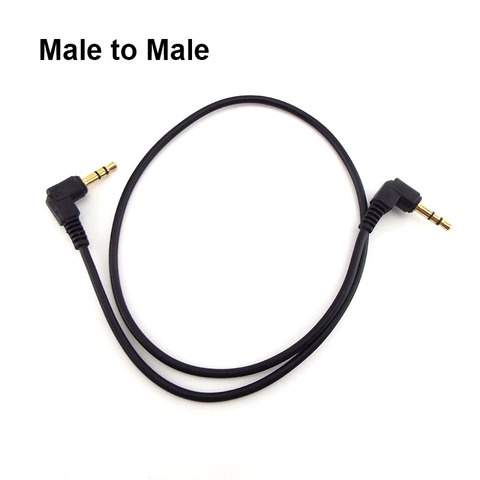 Cable de Audio de 0,5 M y 1M para coche, conector macho de 3,5mm a macho, ángulo de 90 grados, AUX altavoz estéreo MP4 MP5, Cable de Audio de PVC ► Foto 1/6