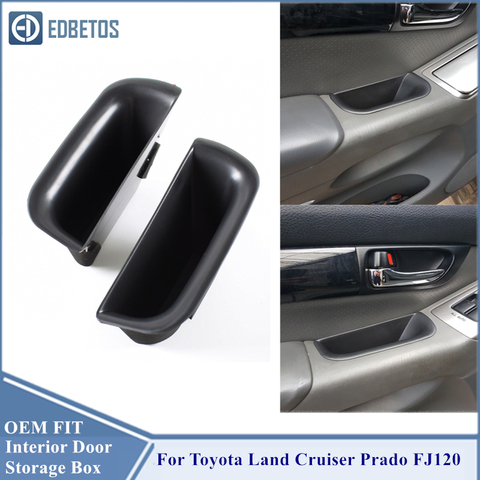 Puerta guardar almacenamiento soporte para caja de Toyota Land Cruiser Prado FJ120 2003-2008 2009 manija de la puerta Interior contenedor titular de la ► Foto 1/6