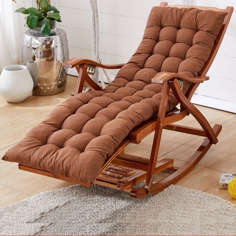 Mecedora de bambú, mecedora de balcón para el hogar, silla reclinable para adulto, para almuerzo, siesta casual, silla feliz de madera para ancianos ► Foto 1/6