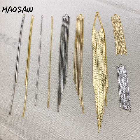 HAOSAW elegir 4 unids/lote accesorio de la joyería/soldado con autógena/DIY pendientes/Cadena de serpiente/genuino chapado en oro/hecho a mano/pendiente hallazgos ► Foto 1/6