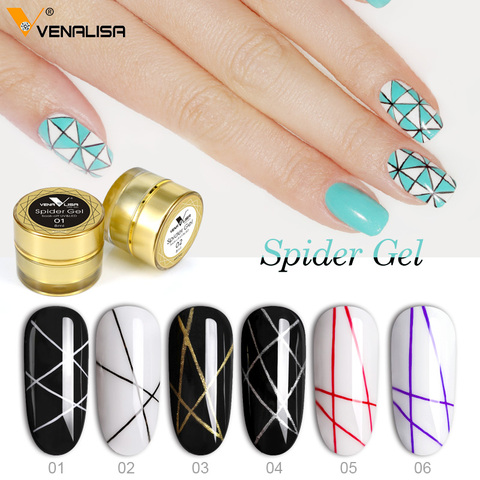 Venalisa pintura de uñas de arte uv led de 8ml de uñas profesional pintura de gel polaco color uv gel laca grabar línea araña geles ► Foto 1/6