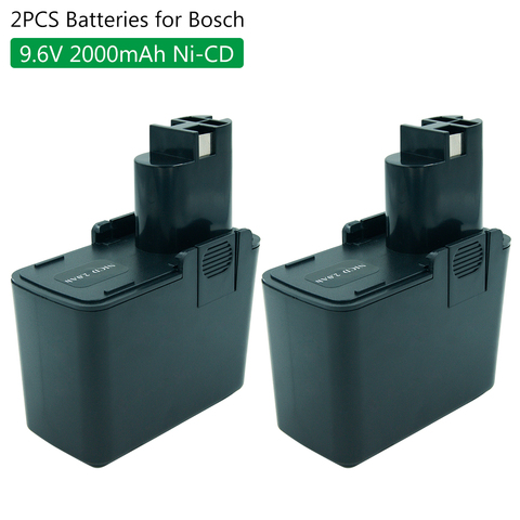 Baterías recargables para Taladro Inalámbrico Bosch, 2 uds., 9,6 V, 2.0Ah, ni-cd, Nicd, BAT001 GSR 9,6 VE PSR PSB 9,6 GLI 9,6 V ► Foto 1/6