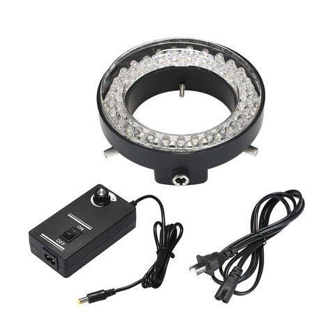 Lámpara iluminadora ajustable para microscopio industrial, lupa para cámara, adaptador de corriente de CA 90V-240V, 56 Anillo de luz LED ► Foto 1/6